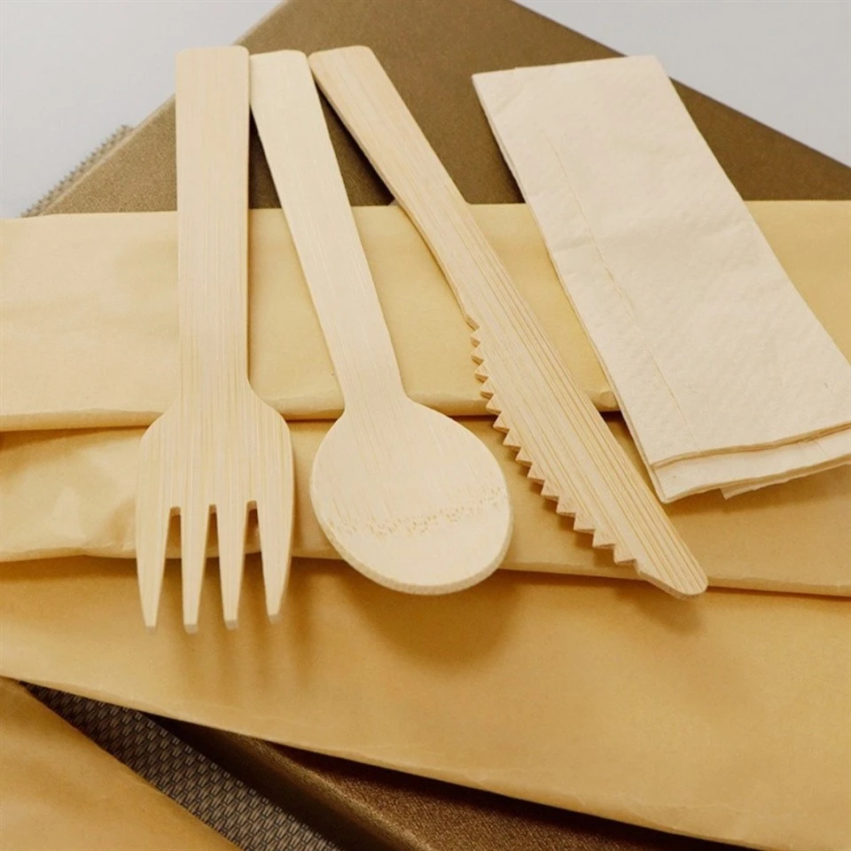 bamboo disposable utensils set